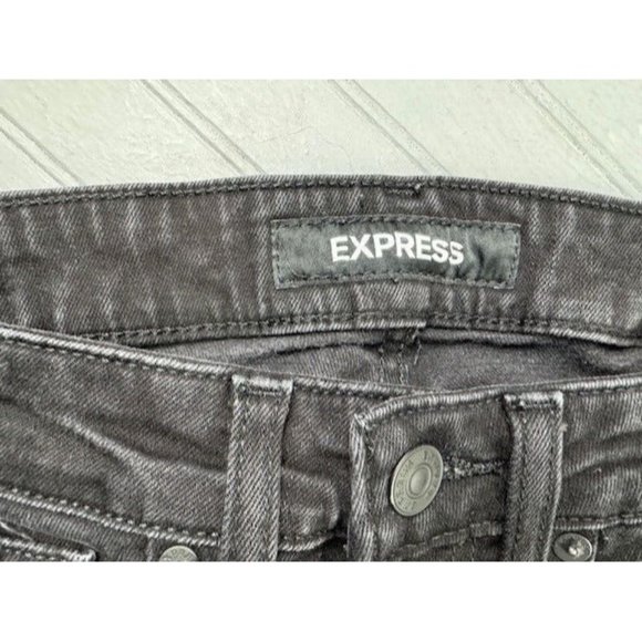 Express Size 30x32 Mens Jeans Slim Black Stretch (Actual Inseam 29.5) - Picture 4 of 6